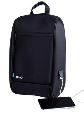 USB Charging Black Men's Backpack